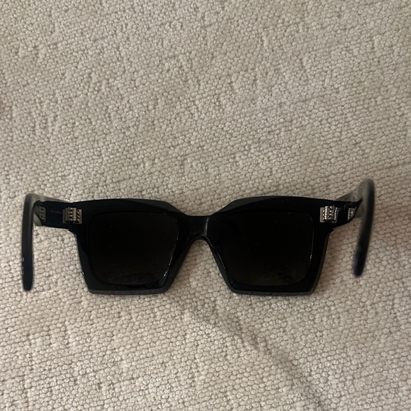 Celine Black Textured sunnies with Gold Accents - Picture 6 of 11